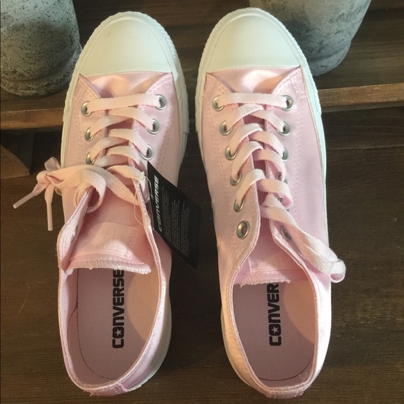 pink satin converse